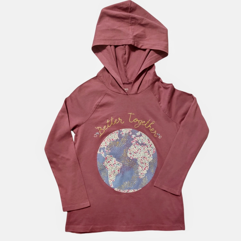 Carter's Violet Hoodie with World Map Design